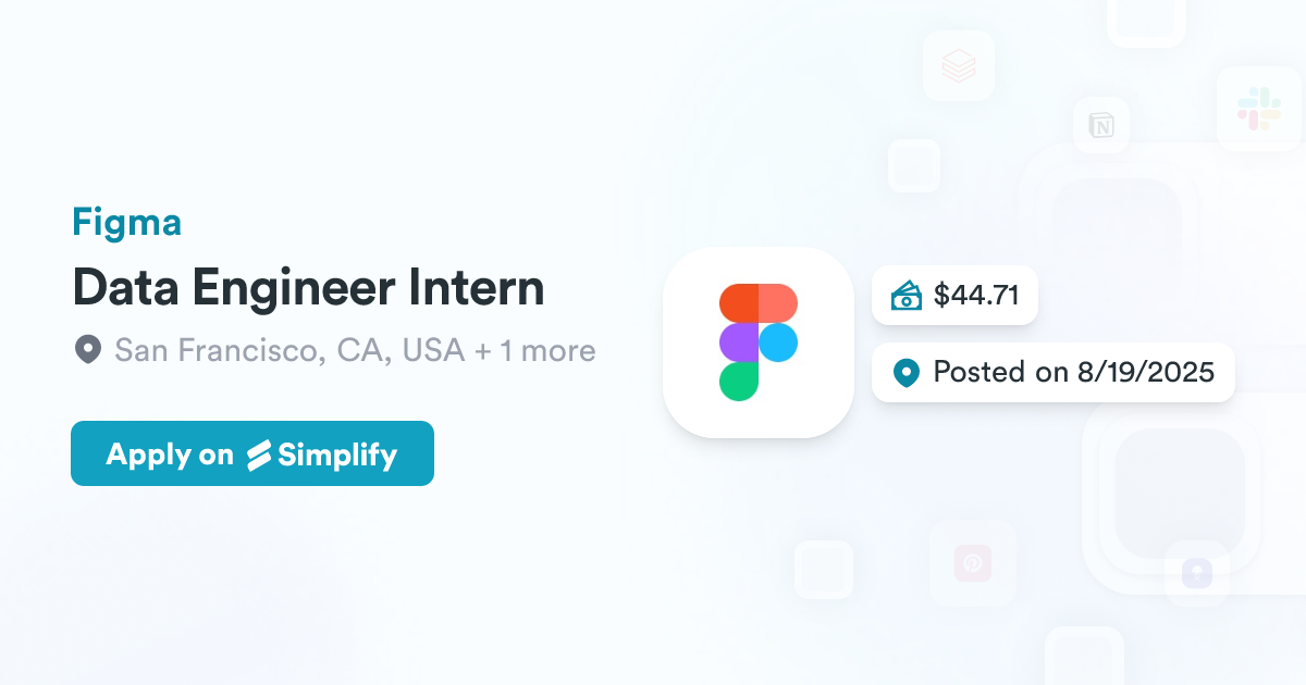 Data Engineer Intern Figma Simplify Jobs